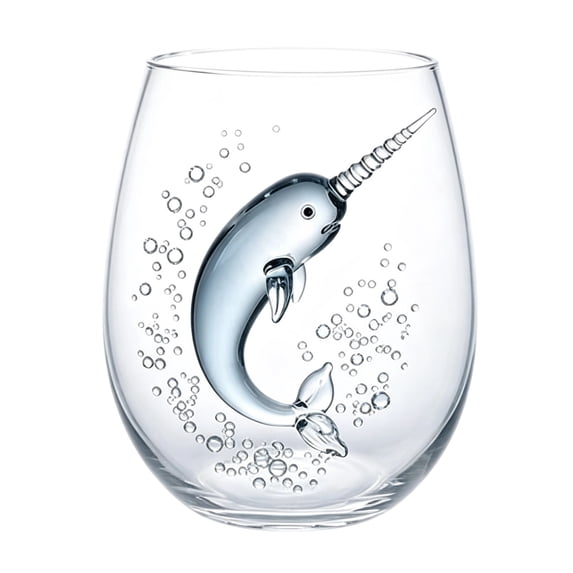 DAMAI Artisanal Blue Ringed Octopus Glassware,2D Handcrafted Marine Animal Bar Glass,Ocean Themed Glassware for Whiskey Cocktail Water Home Bar & Ocean Lovers Gift