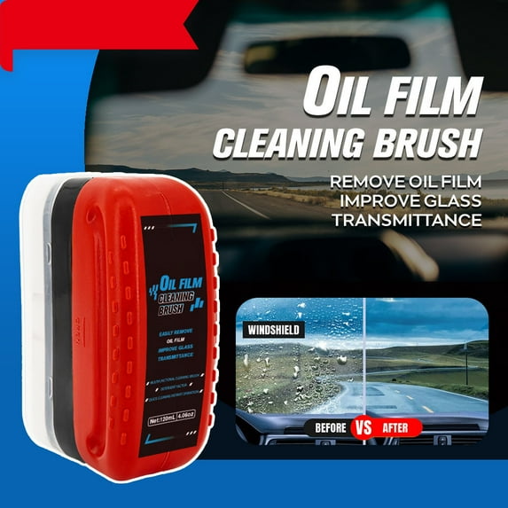 DAMAI Automotive Oil Film Cleaning Brush for Car Windows,Prevents Rain and Fog Cleaning Glass Brush for Car with ergonomic handle,ersatile use for glass cleaning board(120ml)