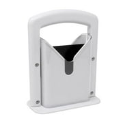 DAMAI Bagel Slicer, Perfect for Bagels, Safe Grip, Safety Shield, Bagel Cutter Stainless Steel, Universal Slicer, 8.8-Inch, White - Manual High-Precision Slicer