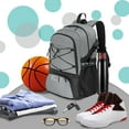 thumbnail image 1 of DAMAI Basketball Backpack,Basketball Equipment Bag with Separate Ball Holder & Shoes Compartment,Best for Basketball, Soccer,Gym(Gray), 1 of 7