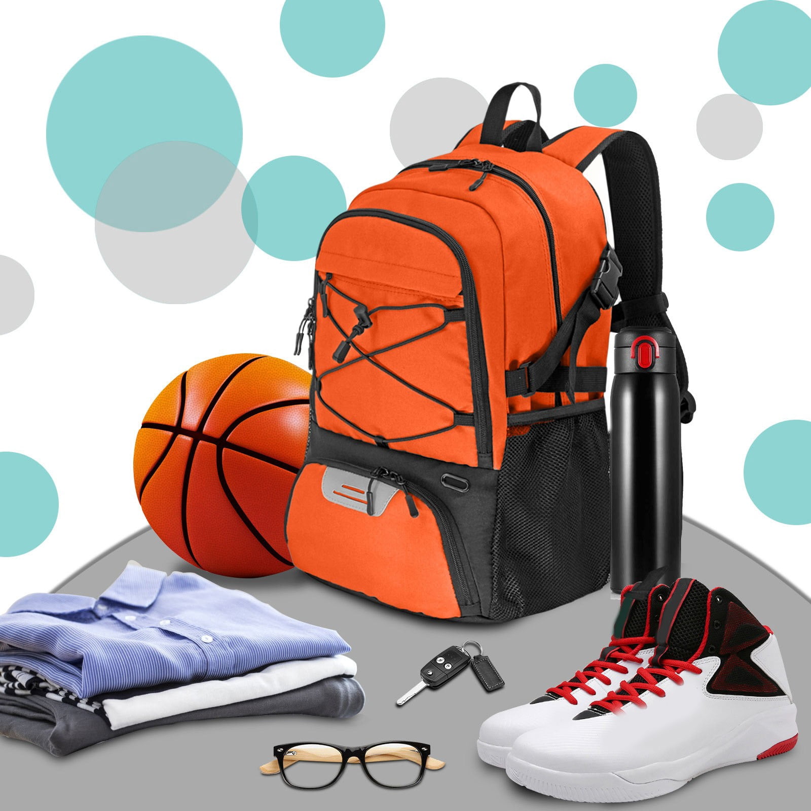Small Basketball Backpack DAMAI Basketball Backpack,Basketball Equipment Bag with Separate Ball ...