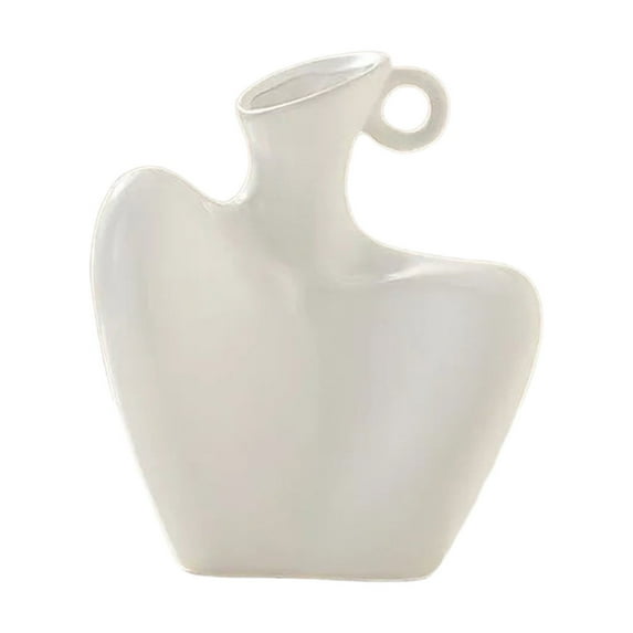 DAMAI Beauty Shoulder Black 7.9" H x 3.7" W Ceramic Body Vase, Modern Minimalist Style Vase Flower Set, Human Body Vase for Living Rooms, Bedrooms, Shelves, Dining Tables, Bathrooms, and Offices