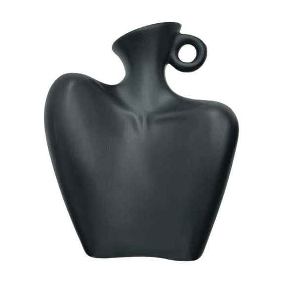 DAMAI Beauty Shoulder Black 7.9" H x 3.7" W Ceramic Body Vase, Modern Minimalist Style Vase Flower Set, Human Body Vase for Living Rooms, Bedrooms, Shelves, Dining Tables, Bathrooms, and Offices