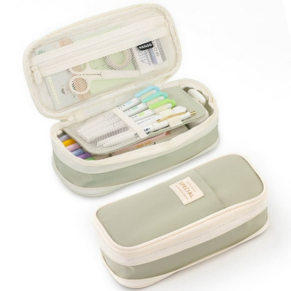 DAMAI Big Capacity Pencil Case,Large Pencil Pouch Stationery Pen Bag with Zipper,Office College Storage Large Capacity Bag Pouch Holder Box Organizer Colorful