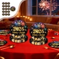 thumbnail image 1 of DAMAI Black Gold And Colorful Happy NewYear Theme Party Tableware Disposable 7-inchs 9-inchs Paper Plates Paper Cup Tissue Set Of Party-Themed Paper Plates, 1 of 6