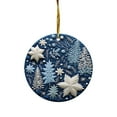 thumbnail image 1 of DAMAI Blue Snowman Winter Ornament, Round Blue Style Ornament Xmas Keepsake for Christmas Tree Winter Holiday Xmas Gift for Women Men Xmas Hanging Ornament (), 1 of 7