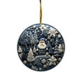 thumbnail image 1 of DAMAI Blue Snowman Winter Ornament, Round Blue Style Ornament Xmas Keepsake for Christmas Tree Winter Holiday Xmas Gift for Women Men Xmas Hanging Ornament (), 1 of 7