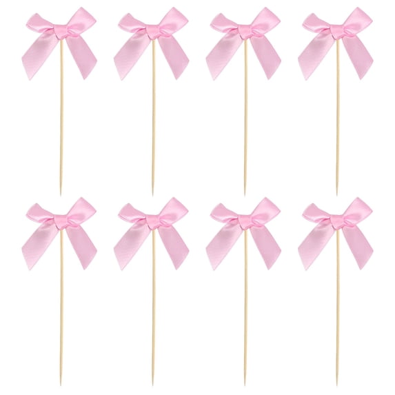 DAMAI Bow Cupcake Toppers, Coquette Cake Decorations, Pink Blue Black Red White Bowtiful Birthday Decorations for Birthday, Bridal Shower, Wedding, Bachelorette Party Celebrations