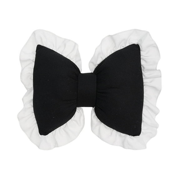 DAMAI Bow-Shaped Throw Pillow for Couch, Cute lace Bow Pillow Bow Shaped Throw Pillow for Sofa,Bed,Home and Car Decor (Black)