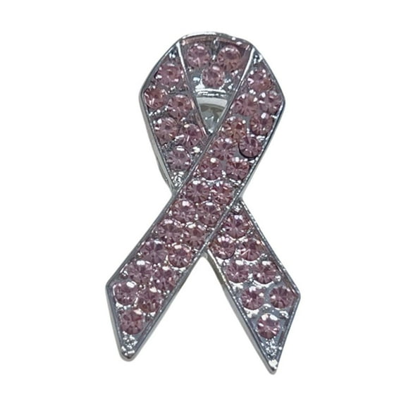 DAMAI Breast Cancer Awareness Brooch,Breast Cancer Fashion Full Diamond Pink Ribbon, Awareness Pin Prevention And Awareness Pink Ribbon Pins Suitable For Charities And Social Events