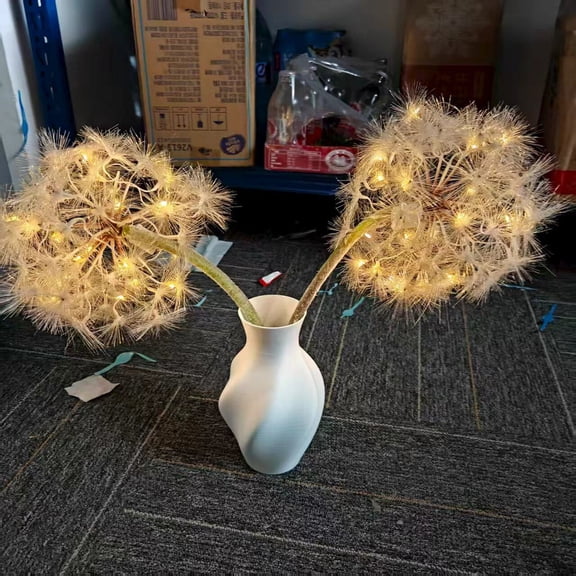 DAMAI Bright Dandelions Lamp, Real Preserved Flower Decorative LED Light with Warm Glow & USB Powered Design, Home Office Bedroom Living Room Wedding Centerpiece Gift