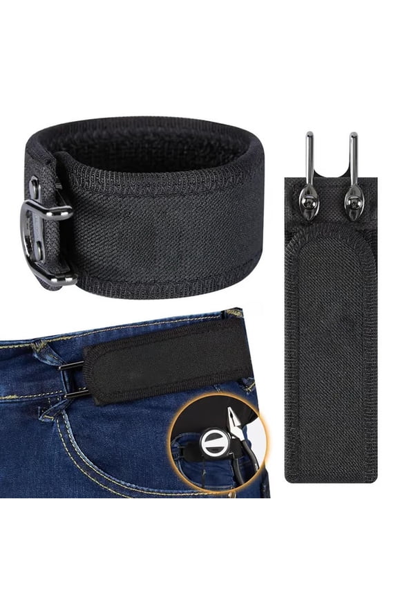 Buckleless Belt Hook, Metal Hook Elastic Belt, Unisex Buckless No-Buckle Invisible Adjustable Waist Strap for Outdoor Work