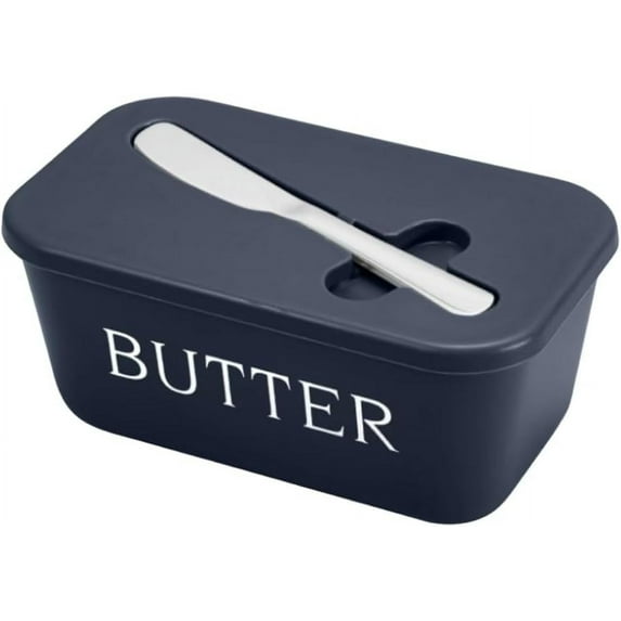 DAMAI Butter Dish With Lid And Knife For Kitchen Coutertop,Food Grade PP Butter Holder With Stainless Steel Knife,Airtight Covered Plastic Butter Container,Butter Keeper for Countertop and Fridge