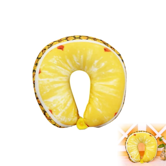 DAMAI Cartoon Fruit Cute U Shape Travel Pillow, Soft Memory Foam Neck Head Rest with Fruit Shaped Design & Ergonomic Support, Car Airplane Office Home Sleeping Pillow for Travel Comfort