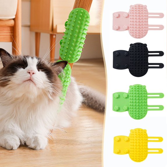 DAMAI Cat Self Wall Corner Groomer Scratcher, 2025 New Personal Grooming Cat Brush and Interactive Cat Toy, Cats Self Face Groomer Furniture Protective Table Leg Massage Brush(Green)