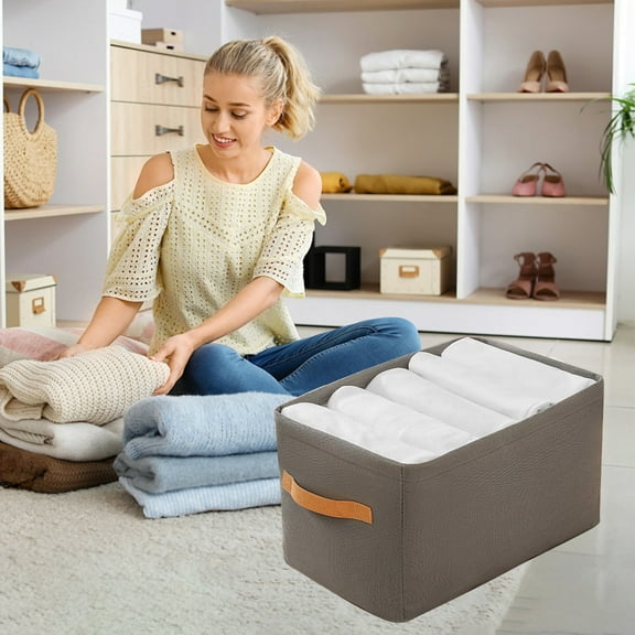 DAMAI Cation Multi-functional Folding Wardrobe,Wardrobe Pants Storage Container,Ultra Space Clothes Drawer Organizer Closet with Handle for Home Organizer (Grey,XL)