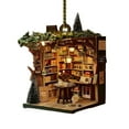 thumbnail image 1 of DAMAI Christmas Bookstore Ornament, Christmas Tree Ornament Acrylic Xmas Study Christmas Decorations Bookshelf Xmas Ornaments Gift for Lover Reading Teacher Library Assistant Room Holiday Decor, 1 of 5