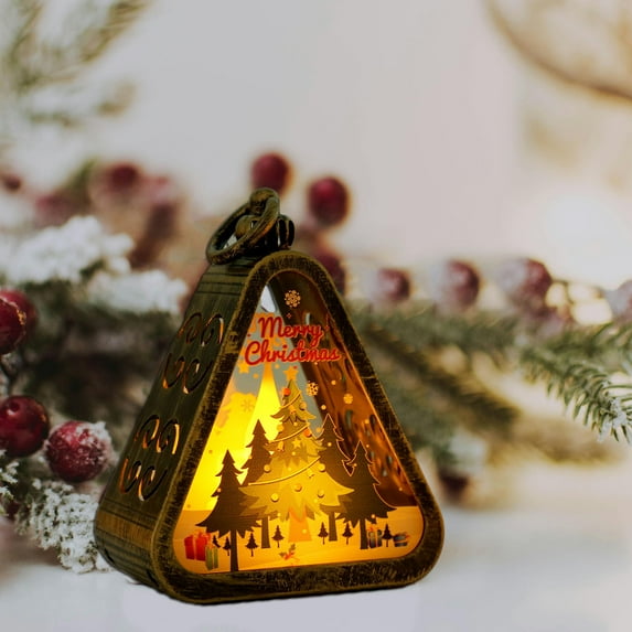 DAMAI Christmas Decorations,Vintage Night Lights,Portable Night Lanterns Layout Ornaments Gift Wind Lantern Pendant