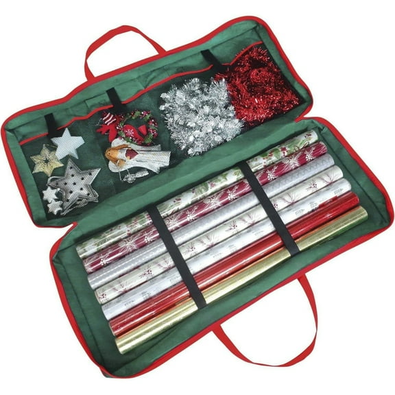 DAMAI Christmas Gift Storage Organizer – Wrapping Paper & Gift Bag Storage, Holiday Gift Wrap Holder for Wrapping Paper & Holiday Decorations, Under Bed Storage for Gift Wrapping Supplies