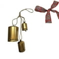 thumbnail image 1 of DAMAI Christmas Gold Metal Vintage Bells with Jute Hanging Rope, 3 Bells Rustic Cow with Jute Hanging Rope and Tie Bow Metal Hanging Bell for Door Garden Wreaths Home Decor, 1 of 7