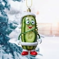 thumbnail image 1 of DAMAI Christmas Pickle Theme Hanging, Christmas Mini Cucumber Pendant, 2D Acrylic Multi Functional Decorative Pickle Keychain, Christmas Tree Ornament for Home Party Decor Gifts, 1 of 5
