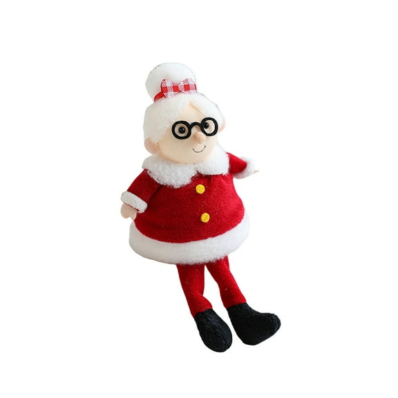 DAMAI Christmas Santa Claus Ornaments 7 Inch Small Snowman With Red ScarvesPlush Xmas Tree Figurines with Hat Cute Mini Hanging Decorations for Craft Supplies Christmas Holiday Party Decor