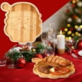 thumbnail image 1 of DAMAI Christmas Santa Claus Shaped Wooden Serving Tray, 11.8 Inch Rustic Farmhouse Food Platter, Reusable Plate for Christmas Veggie Trays Food Cheese, 1 of 5