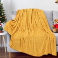thumbnail image 1 of DAMAI Christmas Solid Color Super Soft Throw Blanket Linen Premium Silky Flannel Fleece Retro Wicker Weave Pattern Lightweight Bed Blanket Fuzzy Cozy Flannel Blanket Throw for Sofa,Travel,59x39 Inch, 1 of 7