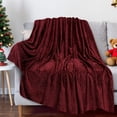thumbnail image 1 of DAMAI Christmas Solid Color Super Soft Throw Blanket Linen Premium Silky Flannel Fleece Retro Wicker Weave Pattern Lightweight Bed Blanket Fuzzy Cozy Flannel Blanket Throw for Sofa,Travel,59x39 Inch, 1 of 6