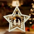 thumbnail image 1 of DAMAI Christmas Star Pendant - Acrylic Flat Nativity Scene Blessing Ornament, Nativity Scene Religious Christmas Ornament Christian Christmas Tree Decorations for Xmas Holiday Church Home Decoration, 1 of 7