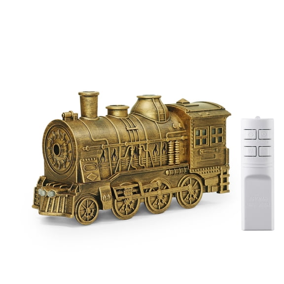 DAMAI Christmas Train Essential Oil Diffuser, 300ml Train Diffusers for Essential Oils,Retro Train Humidifier with Dual-Color Led Light, Remote Control Aromatherapy Diffuser for Bedroom,Office(Gold)