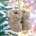 thumbnail image 1 of DAMAI Christmas For Tree Plush Boots Ornaments Set, Fuzzy Boot with Silver Bow Hanging Decorations, Holiday Hanging Decor for Christmas Tree, Christmas Tree Ornaments(Gray), 1 of 7