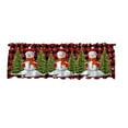 thumbnail image 1 of DAMAI Christmas Valance Curtain Rod Pocket for Kitchen Living Room Bathroom, Red Sparkle Ornaments Short Topper Curtains White Xmas Tree Pine Needle Privacy Window Treatment 53.9*17.7In, 1 Panel, 1 of 6