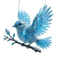 thumbnail image 1 of DAMAI Christmas Winter Spirit Bluebird on the Branches Pendant, Crystal Sky Bluebird Stained Art Ornament, 2D Flat Acrylic Blue Bird Crystal Suncatcher Window Decor(Blue), 1 of 7