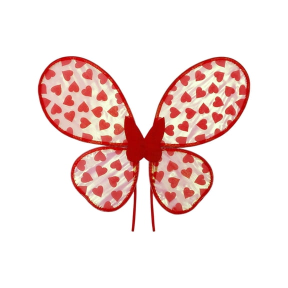DAMAI Colorful Fairy Wings - Stretchy Butterfly Wings, Fairy Wings with Adjustable Strap Heart Printed Butterfly Costume for Valentines Day