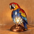 thumbnail image 1 of DAMAI Colorful Parrot Night Light - Handmade Stained Glass Bird Desk Lamp, Blue/Green/Yellow Finch & Parrot Design, Retro Night Light for Christmas Home Bedroom, Perfect Holiday Gift for Bird Lovers, 1 of 2