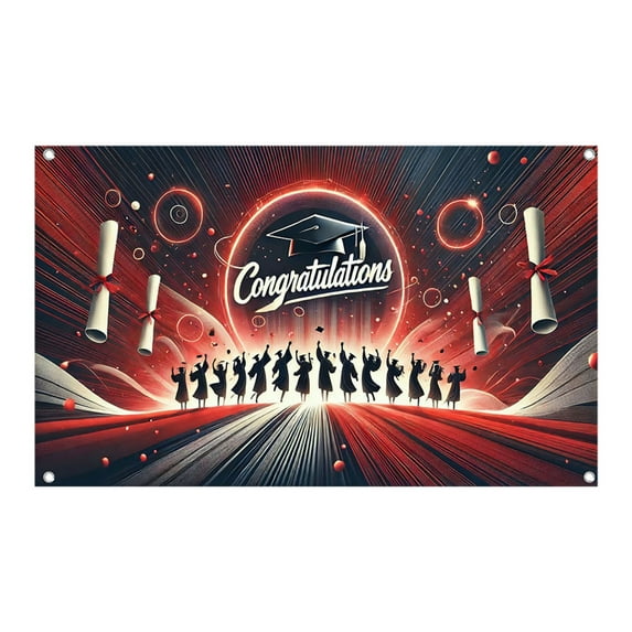 DAMAI Congrats Grad Backdrop Gold Graduation Party Backdrop for Photography 5.9x3.6FT Class of 2025 Congratulate Graduation Prom Party Decorations Banner Photo Studio Props 