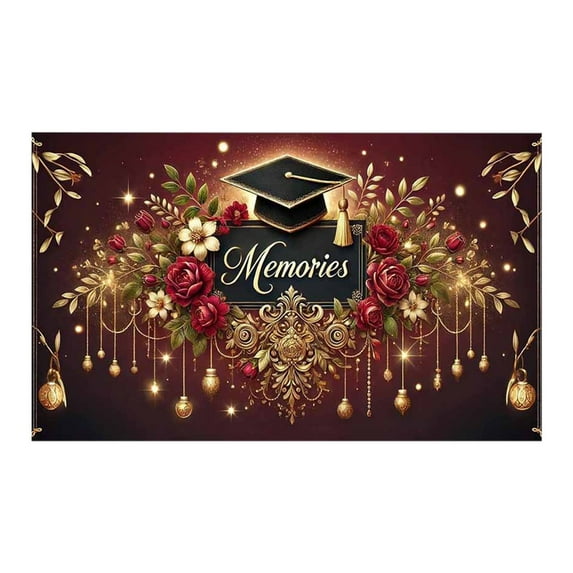 DAMAI Congrats Grad Backdrop Gold Graduation Party Backdrop for Photography 5.9x3.6FT Class of 2025 Congratulate Graduation Prom Party Decorations Banner Photo Studio Props 