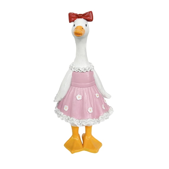DAMAI Couple Duck Statue for Garden Decor Outdoor Resin Duck Figurine Cute Animal Ornament for Patio and Yard Decorative Sculpture for Home and Garden