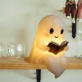 thumbnail image 1 of DAMAI Cute Ghost Reading Book Lamp, Halloween Ghost Night Light,3d Resin Halloween Ghost Night Light,Cute Halloween Light Up Ghost Statue Night Light House Mantel Bedroom Shelf Decor, 1 of 6