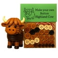 thumbnail image 1 of DAMAI DIY Button Highland Cow Craft Kit, Animal Theme Fun Christmas Button Christmas Tree Ornament Kit with Turtle, Owl, Rabbit, Christmass Tree Hanging Decorations for Holiday Stocking Filler Gift, 1 of 4