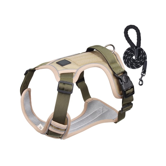 DAMAI Dog Harness No Pull Pet Vest Harness with 2 Leash Clips Adjustable Reflective No Choke Dog Vest with Easy Control Handle for Labrador Retriever,Husky, German Shepherd Dog