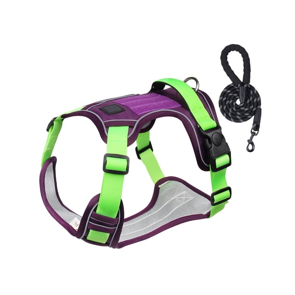 DAMAI Dog Harness No Pull Pet Vest Harness with 2 Leash Clips Adjustable Reflective No Choke Dog Vest with Easy Control Handle for Labrador Retriever,Husky, German Shepherd Dog