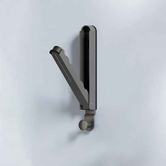 DAMAI Over The Door Folding Clothes Drying Rack,All Metal Portable Laundry Hanger with Retractable Rod,Clothing Hanger Hook for Towel,Coat,Bag and Robe (Black)