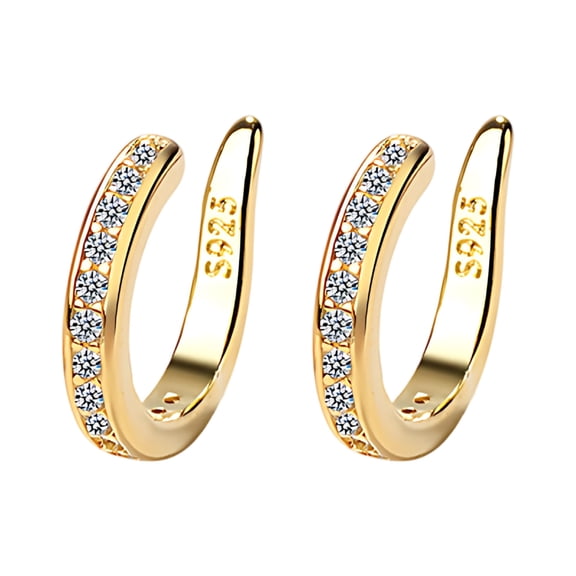 DAMAI Ear Clips, Non Piercing Ears Corrector Clips Thin Chunky Ears Cuffs Earrings, Alloy Clip on Cartilage Earring Adjustable Fake Earrings for Women Man