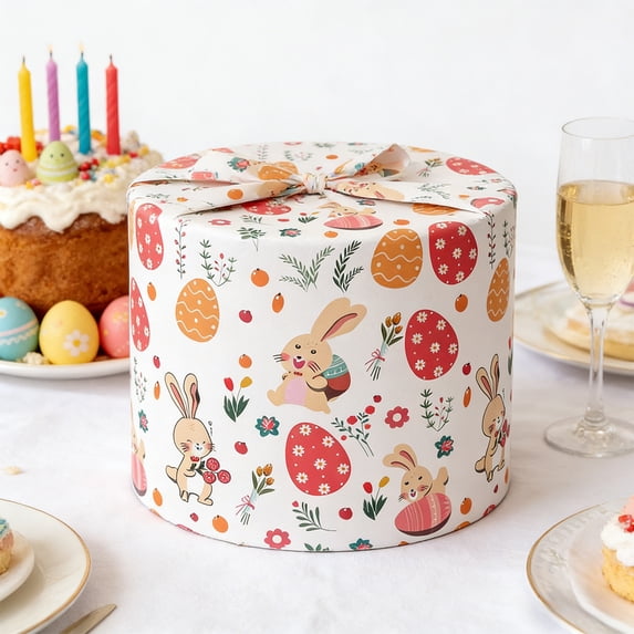DAMAI Easter Wrapping Paper Roll, Cute Bunny with Egg& Flower Design, DIY Crafting Paper Bulk with Cute Bunny Easter Egg Pattern for Easter Spring Festival Gift Wrapping,19.7x27.6 inch