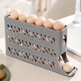 thumbnail image 1 of DAMAI Egg Holder for Fridge,Egg Dispenser Automatic Rolling Egg Tray Organizer,4 Tiers Large Capacity Eggs Dispenser Storage Holds 30 Eggs Space Saving Refrigerator Egg,Roller Egg Dispenser (Gray), 1 of 7