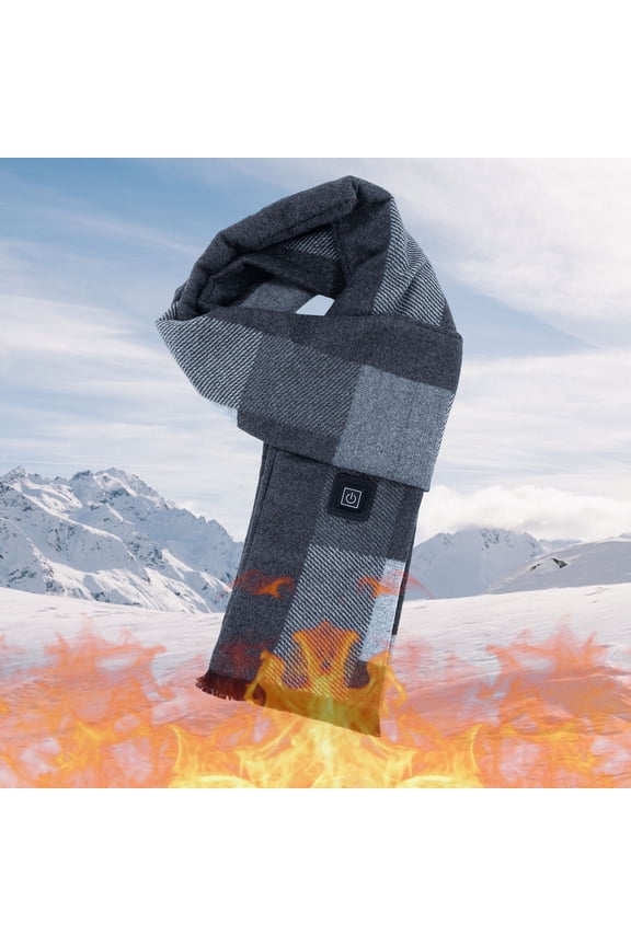 Electric Heated Scarf Neck Heating Pad Rechargeable USB Woman Men Neck Wrap Cordless Heating Shawl with 3 Heating Modes Pain Relief Scarf for Skiing Outdoor Winter Activities