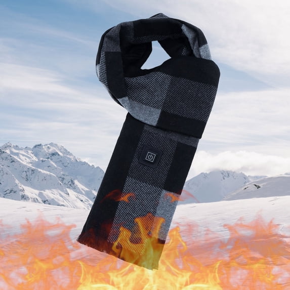 DAMAI Electric Heated Scarf Neck Heating Pad Rechargeable USB Woman Men Neck Wrap Cordless Heating Shawl with 3 Heating Modes Pain Relief Scarf for Skiing Outdoor Winter Activities
