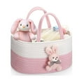 thumbnail image 1 of DAMAI Elephant Diaper Caddy Organizer Cart Storage, Soft Cotton Rope Diaper Caddy Organizer with Sturdy Handle for Diapers Wipes Elephant Basket for Home Living Room(Gray), 1 of 7